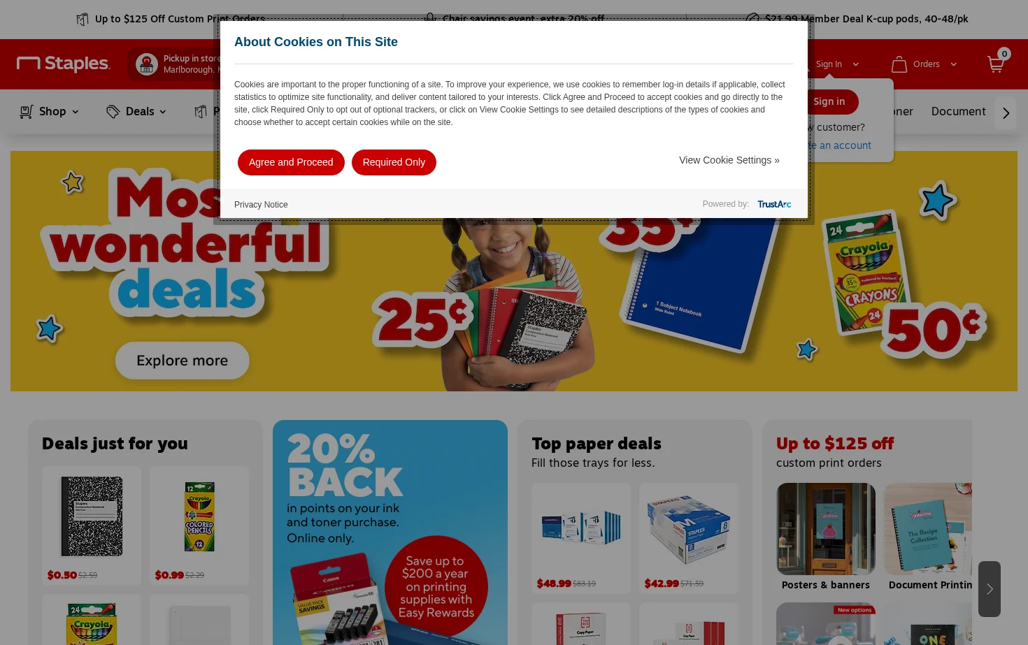 Staples.com 页面快照